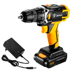 Parafusadeira Furadeira 3/8 Polegadas 32Nm Bateria 16V com Carregador DKCD16FU-LI