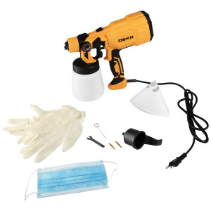Pistola de Pintura Pulverizadora HVLP Elétrica 550W 800ml 220V 3 Bicos e Acessórios - DEKO-DKSG55K1